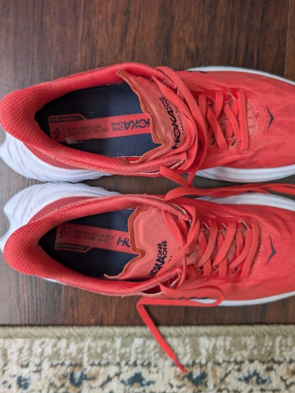 Hoka One One Carbon X 2 Women`s Size 8.5B (Regular) Running Shoes Hot Coral - Picture 6 of 14